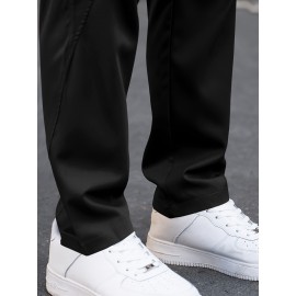 Men's Cargo Pants, Fashionable Casual Workwear, Polyester, Solid Color, Non-Stretch, Regular Fit, Woven Fabric, Novelty Clothing for Men