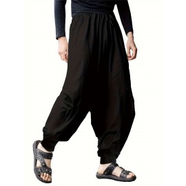 Men's Casual Haren Pants, Relaxed Fit, Solid Color