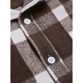 Mens Flannel Shirt Long Sleeve Plaid Jacket Casual Button Down Shirts Shacket