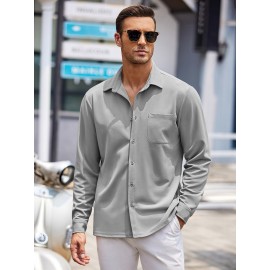 Men's Oxford Shirt Long Sleeve Dress Shirts Casual Button Down Shirts Regular Fit