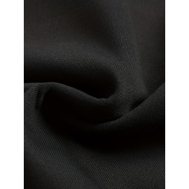 Men's Polyester Hooded Sweatshirt with Geometric Leaf Applique, Sports Style Active Hoodie with Slight Stretch, Regular Fit Knit Fabric Pullover - Casual Hip Hop Streetwear