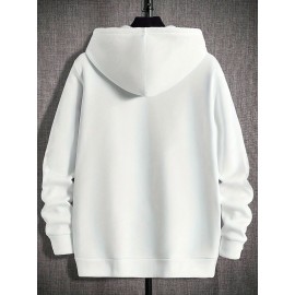 Men's Fashion Cross Print Long Sleeve Hoodie - Classic Zip-Up Design, Casual Style, Ideal For Fall And Winter