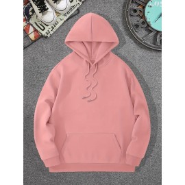 Men's Casual Hoodie, Spring/Autumn Fashion, Geometric Pattern, Knit Fabric, Regular Fit, Polyester, Stretchy, Crew Neck, 